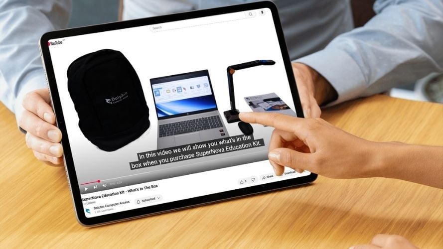 SuperNova Education Kit contents displayed on a computer tablet