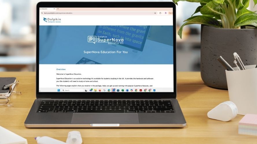 Training course for SuperNova users displayed on a laptop screen